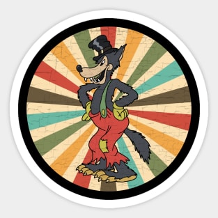 Vintage Cartoon Wolf Sticker